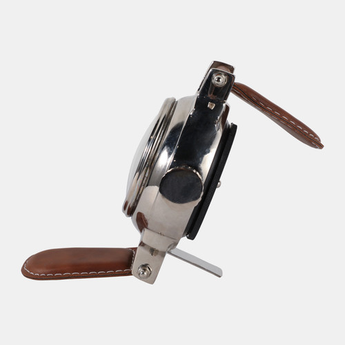 22764-01#8x5" Wristwatch Table Clock, Brown/silver