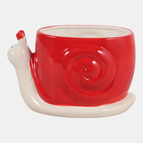 80465#8" Red Snail Citro Strawberry, Candle