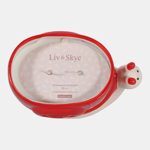 80465#8" Red Snail Citro Strawberry, Candle