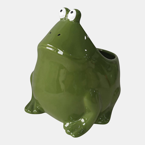 80466#6" Dark Green Frog, Candle