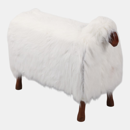22781-03#44x33" Faux Fur Sheep, White/brown