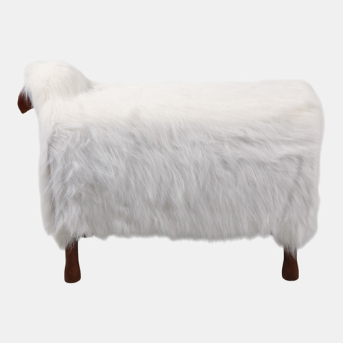 22781-03#44x33" Faux Fur Sheep, White/brown