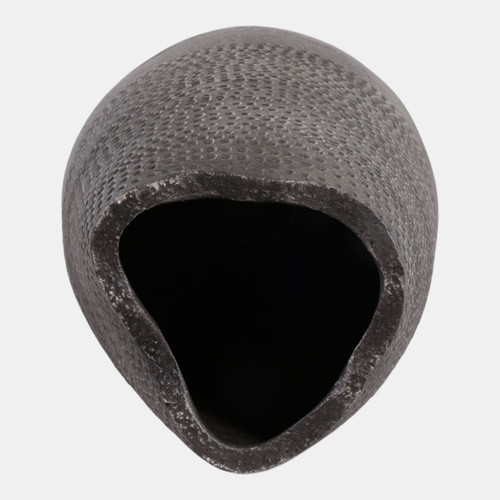 22782-02#18x10" Pierced Clay Vase, Brown