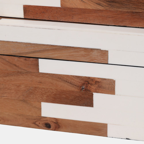 17892-01#S/3 10/11/12" 2-toned Boxes, Natural/white