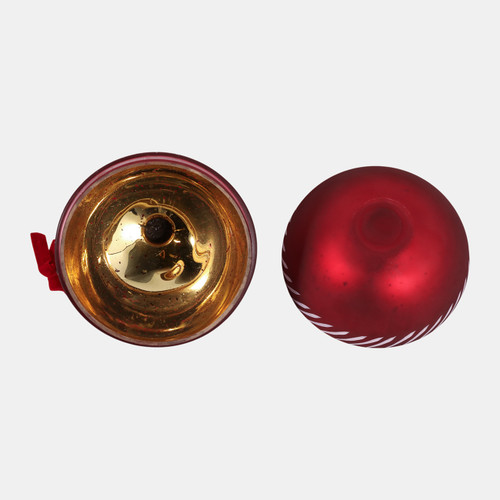 80540-02#6" 20 Oz Warm Vanilla Ornament Candle, Red/white