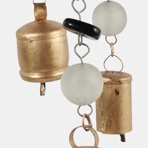 22868-01#32x8" Wood & Glass Beads Chime, Teal Multi
