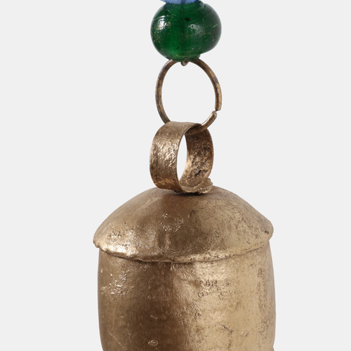 22871#39x7" Hanging Hearts With Beads Chime, Multi