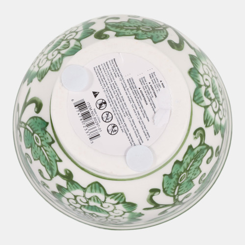 80297-01#4", 6oz Bowl Chinoiserie Candle, Green/white