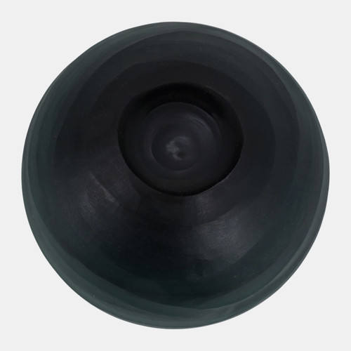 22903-01#8x7" Etched Glass Vase, Blue