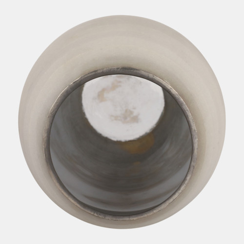 22905-01#11x5" Rustic Etched Glass Vase, Grey