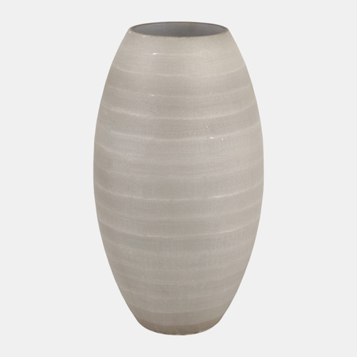 22905-02#13x7" Rustic Etched Glass Vase, Grey