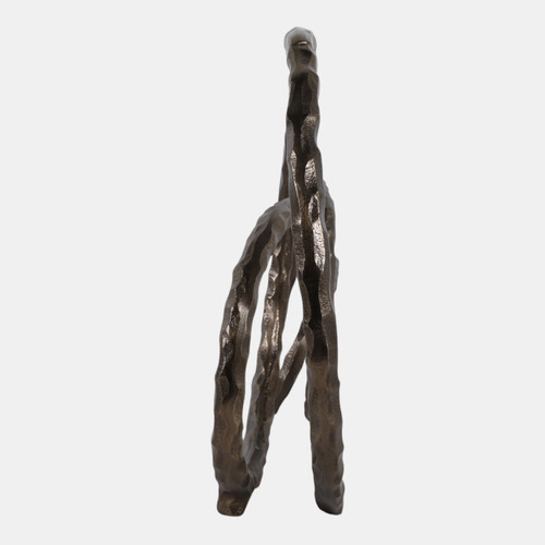 22912#20x13" Looped Rings Object, Brass Antique