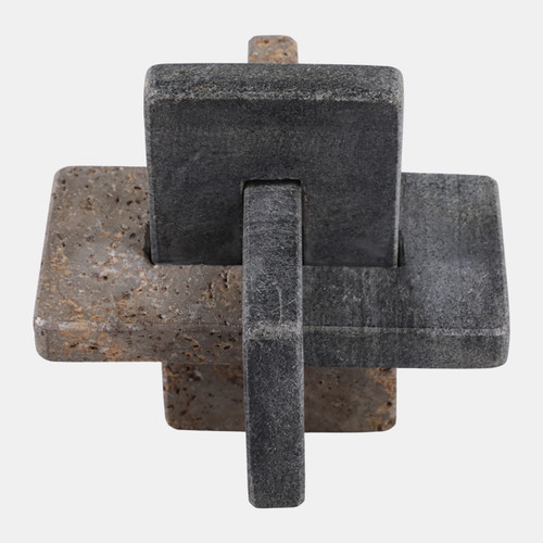 20698-02#7" Marble & Dark Travertine Knot, Black
