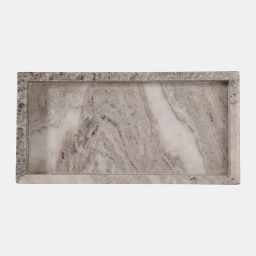 21598-03#12x6" Marble Tray, Beige