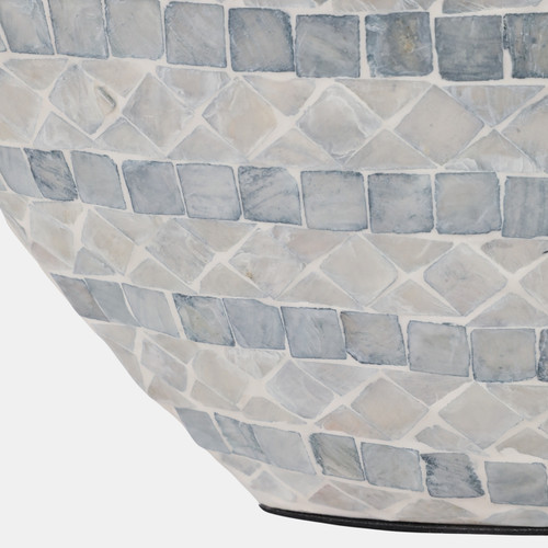 19143-03#19x16" Capiz Gourd Vase, Blue