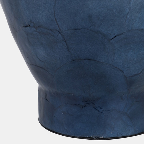 22939-01#20x9" Ombre Capiz Vase, Ivory/blue