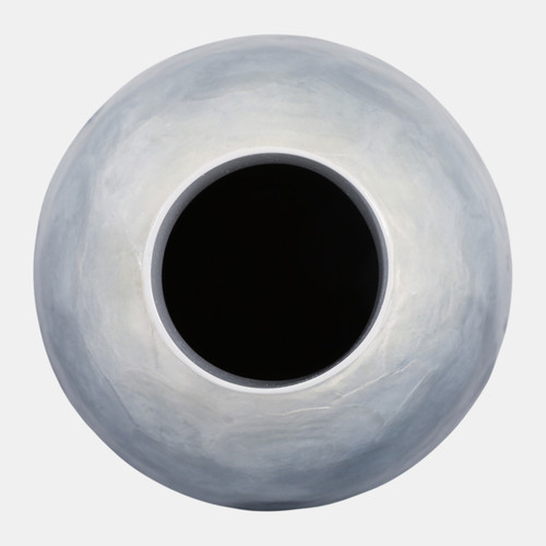 22939-01#20x9" Ombre Capiz Vase, Ivory/blue