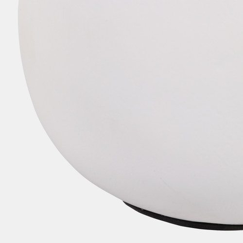 22943-02#10x7" Rounded Terracotta Vase, White