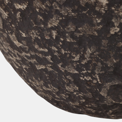 18236-05#14x14" Paper Mache Vase With Handles, Rustic Brown