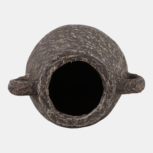 20655-03#24x18" Paper Mache Jug With Handles, Rustic Brown