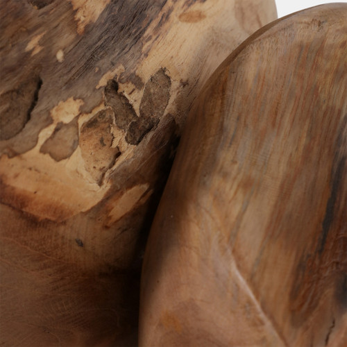 21305-03#S/2 8/12" Teak Root Orb, Natural