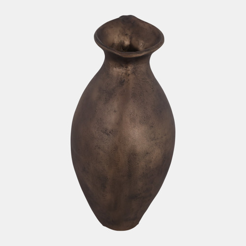 22969-02#15x11" Rustic Metal Jug Vase, Bronze