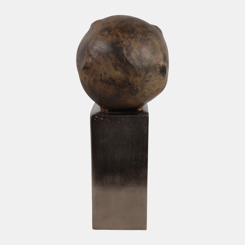 22972-01#17x7" Smiley Head On Pedestal, Multi