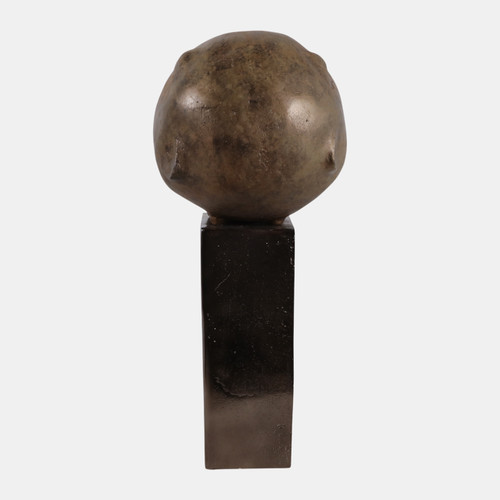 22972-02#22x9" Smiley Head On Pedestal, Multi