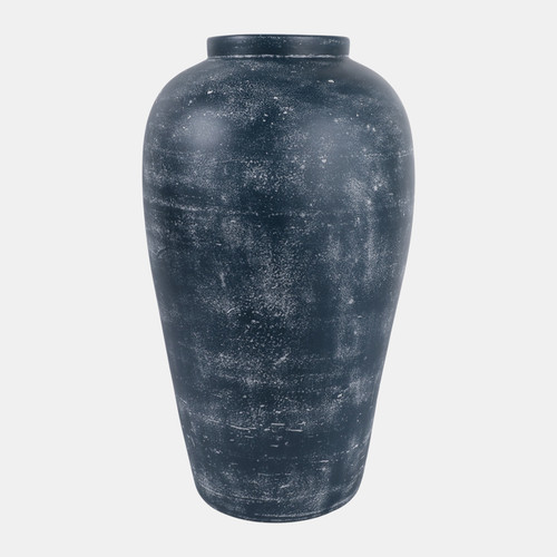 22986-02#20x11" Terracotta Vase, Blue