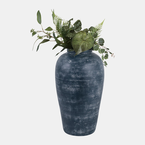 22986-02#20x11" Terracotta Vase, Blue