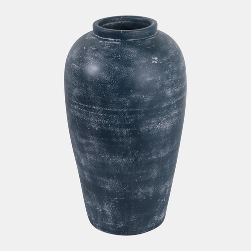 22986-02#20x11" Terracotta Vase, Blue