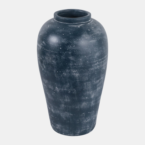 22986-02#20x11" Terracotta Vase, Blue