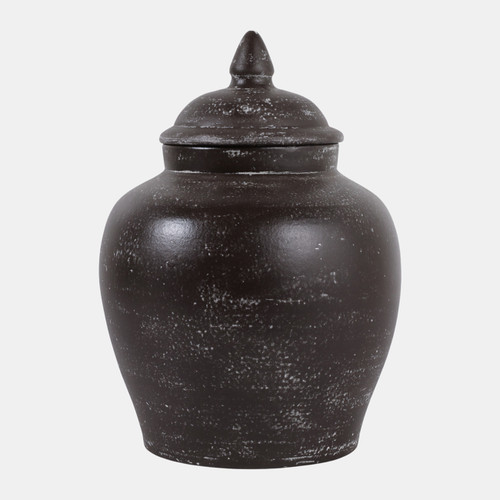 22989-01#12x8" Terracotta Jar, Rustic Brown