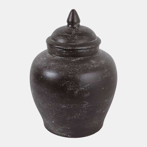 22989-01#12x8" Terracotta Jar, Rustic Brown