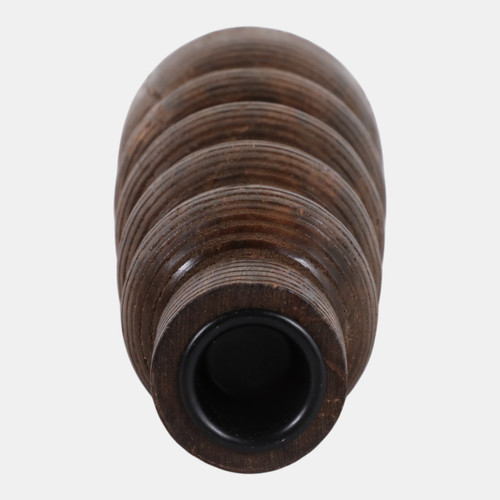 23017-02#10x3" Ribbed Taper Holder, Walnut