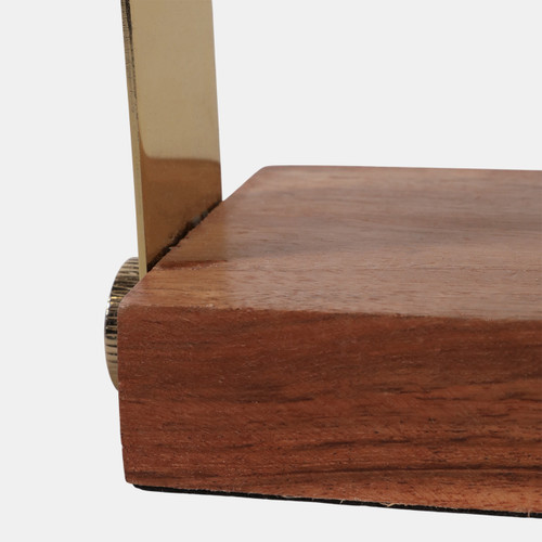 23021-01#7x5" Round Clock On Wood Base, Multi