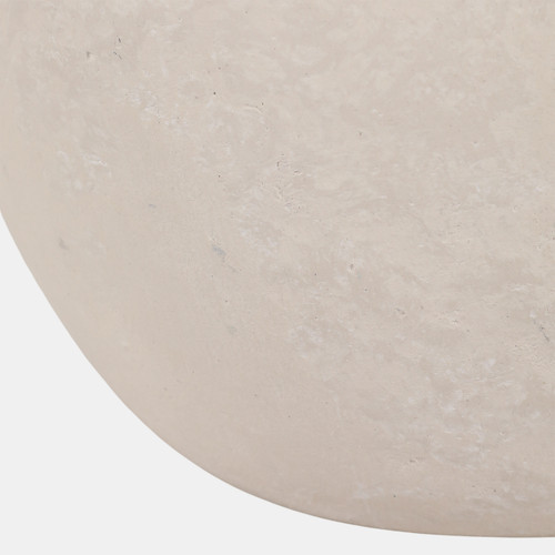 23029-03#12x12" Paper Mache Jug W/ Rattan Handle, Ivory