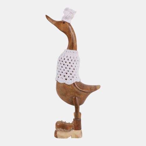 23042#20x6" Teakwood Winter Duck, Natural/white