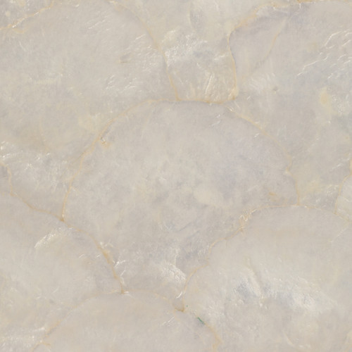 23049#27" Round Capiz Mirror, Ivory