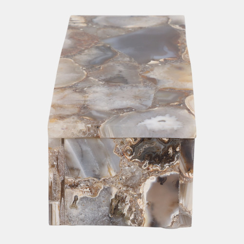 23065#10x4" Long Agate Box, Multi