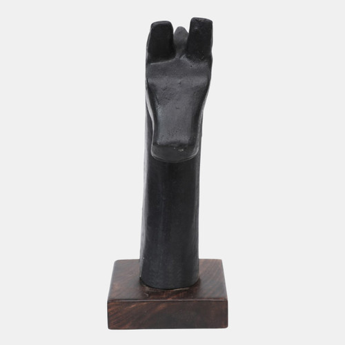 23073#13x8" Paper Mache Horse Bust, Black/brown