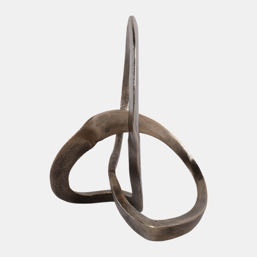 23094#11x8" Twisted Knot Object, Antique Brass