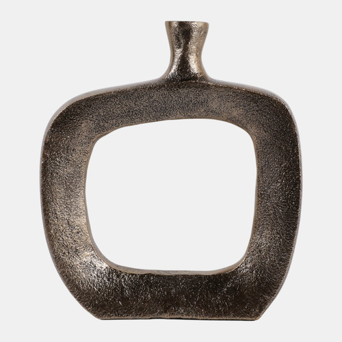 23103-01#8x7" Open Cut-out Bud Vase, Antique Gold