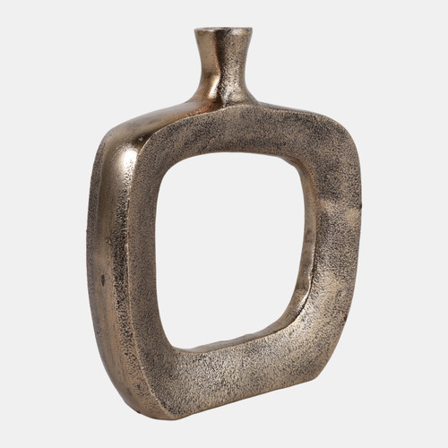 23103-01#8x7" Open Cut-out Bud Vase, Antique Gold