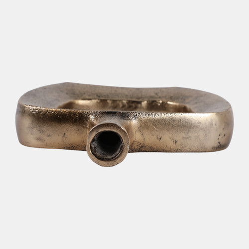 23103-01#8x7" Open Cut-out Bud Vase, Antique Gold