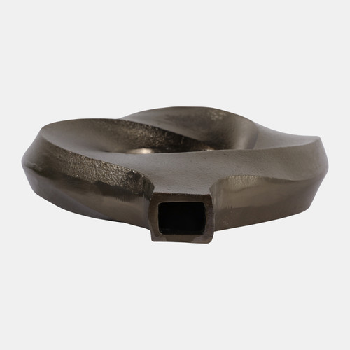 23104-01#14x13" Cut-out Swirl Vase, Brass Antique