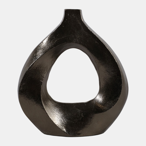 23104-02#11x10 Cut-out Swirl Vase, Brass Antique