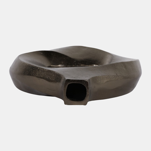 23104-02#11x10 Cut-out Swirl Vase, Brass Antique