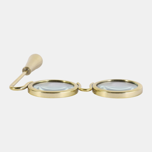 23121#7x8" Glasses Magnifying Glass, Gold
