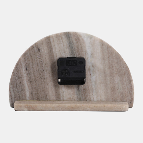 23123#10x6" Half Dome Marble Clock, Beige